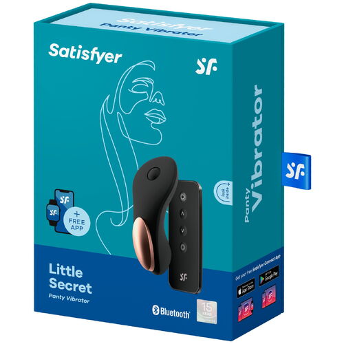 Vibrátor do kalhotek + dálkový ovladač a ovládání mobilem Little Secret - Satisfyer