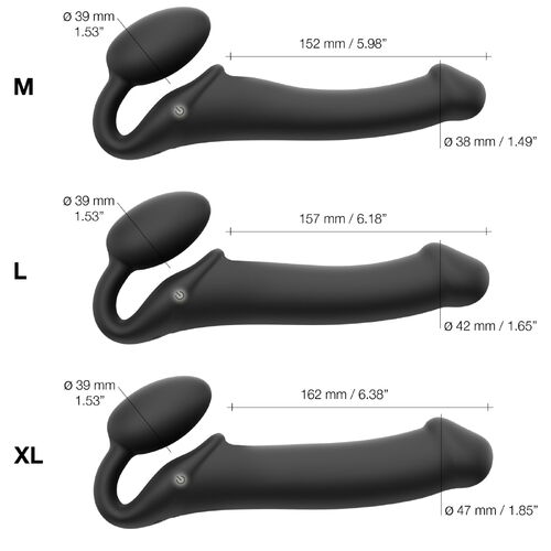 Tvarovatelný samodržící vibrační strapon - Strap-On-Me (velikost M)