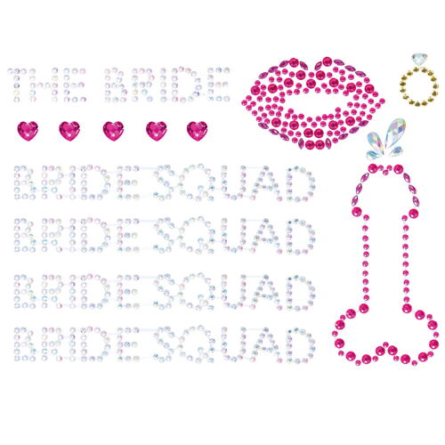 Samolepicí ozdoby na tělo Bride Squad - Leg Avenue