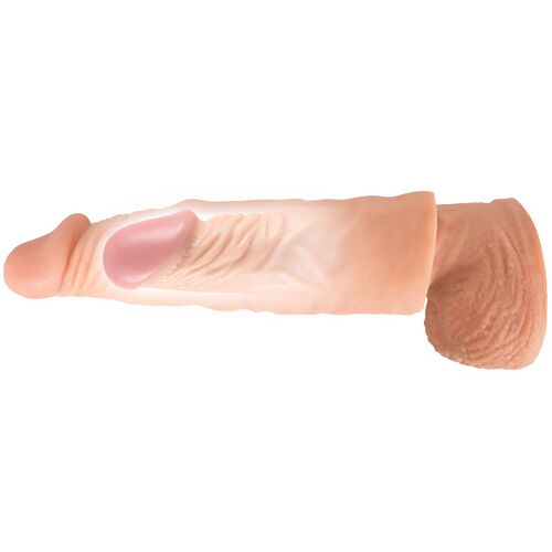 Zvětšovací realistický návlek na penis +3 cm - Nature Skin