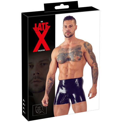 Latexové pánské boxerky s návlekem na penis a anální kapsou - LATE X