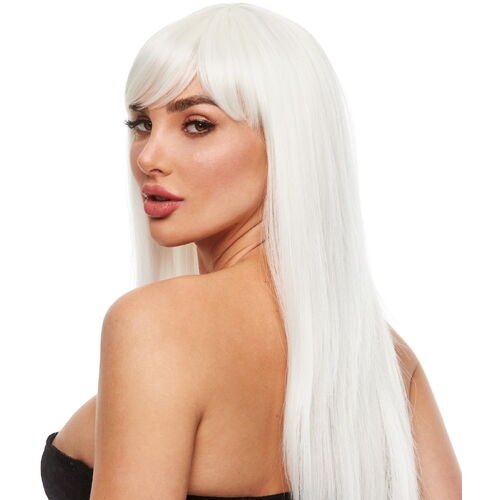 Svítící paruka Amber (platinová blond, dlouhá, s ofinou) -  Pleasure Wigs