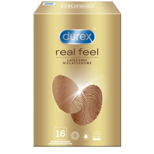 Bezlatexové kondomy Durex Real Feel (16 ks)