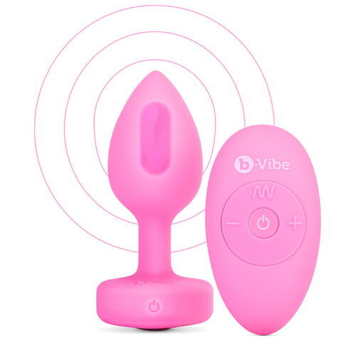 Vibrační anální kolík se srdíčkem a dálkovým ovladačem Pink Topaz S/M - B-Vibe