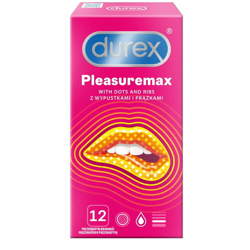 Vroubkované kondomy Pleasuremax (12 ks) - Durex