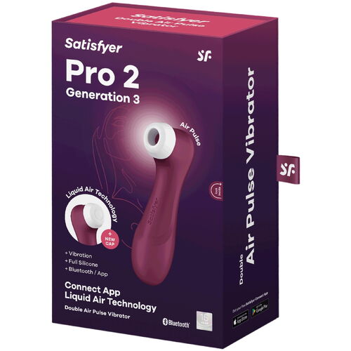 Pulzační a vibrační stimulátor klitorisu Pro 2 Generation 3 - Satisfyer (Wine Red)