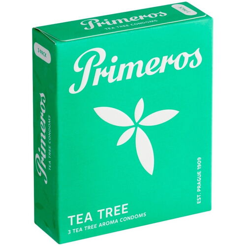 Kondomy TEA TREE (s vůní čajovníku australského) - Primeros, 3 ks