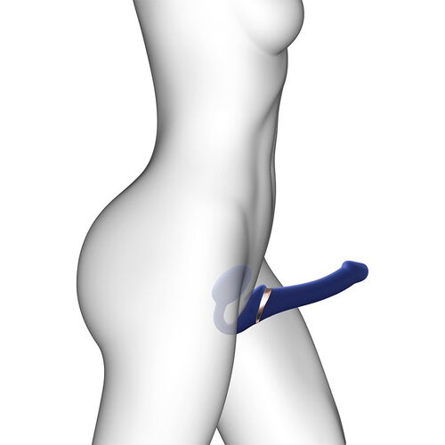 Tvarovatelný anatomický vibrační strapon s jazýčkem - Strap-On-Me (velikost M)