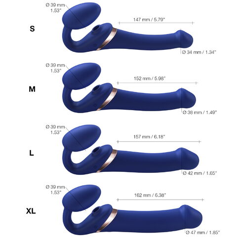 Tvarovatelný anatomický vibrační strapon s jazýčkem - Strap-On-Me (velikost M)