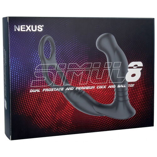Vibrátor na prostatu a hráz s kroužky na penis a varlata Simul8 - Nexus