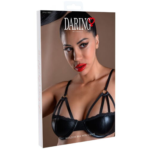 Lesklá erotická podprsenka s pásky - Daring Intimates