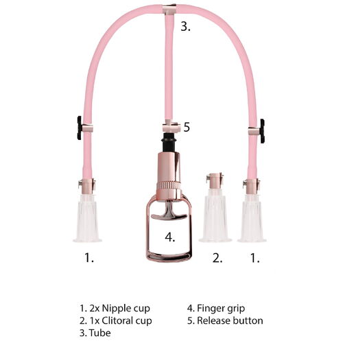 Vakuová pumpa na klitoris a bradavky Clitoral & Nipple Pump Set Medium - SHOTS