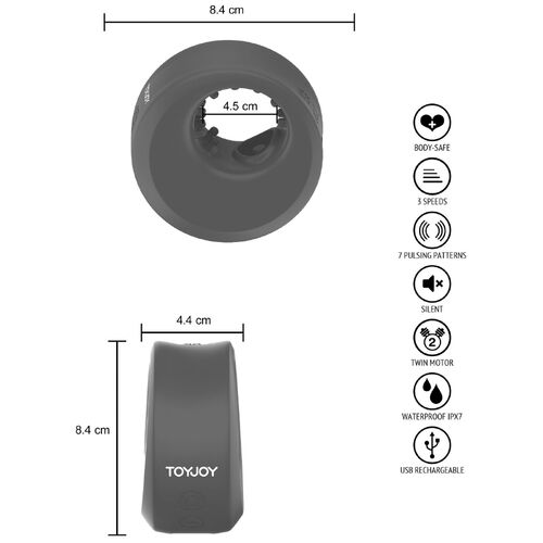 Pulzační stimulátor a vibrační erekční kroužek ZEPHYR - TOYJOY