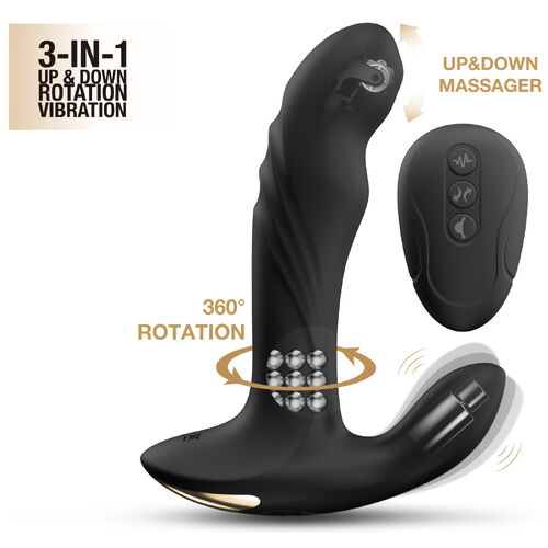 Vibrátor na prostatu a hráz s masážními perlami a ovladačem Dorcel Multi P-Joy - Dorcel