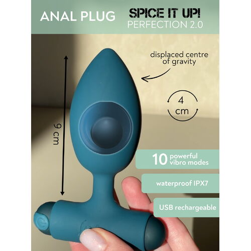 Vibrační anální kolík s vnitřní kuličkou Spice It Up! Perfection 2.0