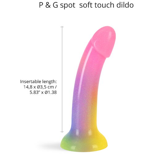 Silikonové dildo s přísavkou a třpytkami Dildolls Stargazer