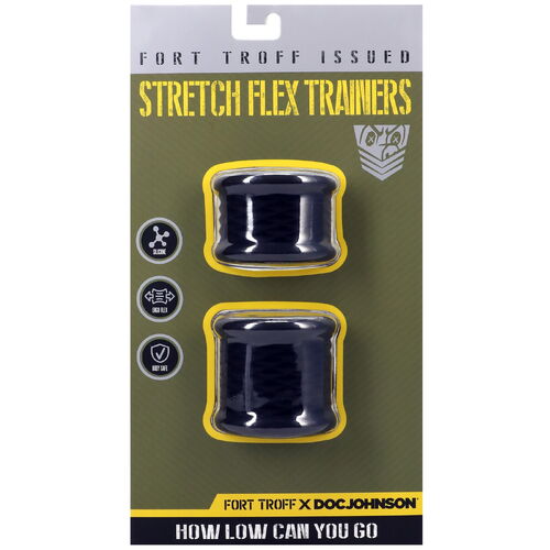 Sada natahovačů varlat Stretch Flex Trainers Black (2 ks) - Doc Johnson