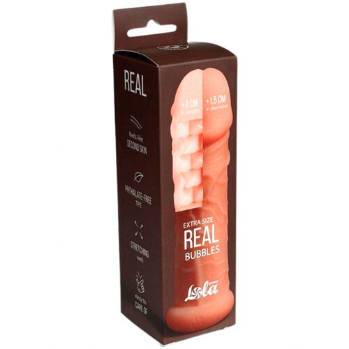 Prodlužovací návlek na penis Extra Size Real Bubbles - Lola Games