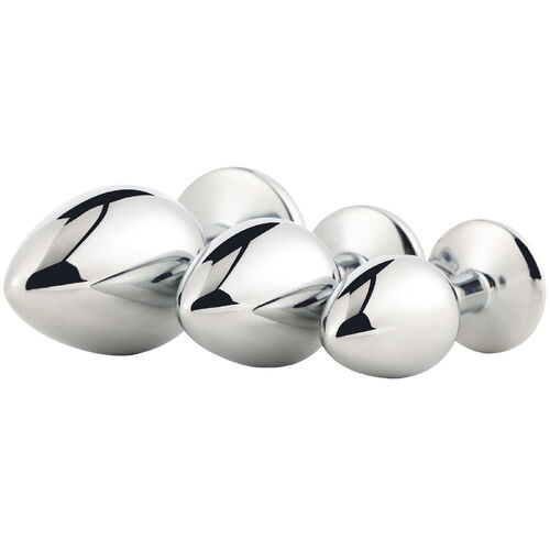 Sada análních kolíků se šperkem Silver Plug Set - Dream Toys