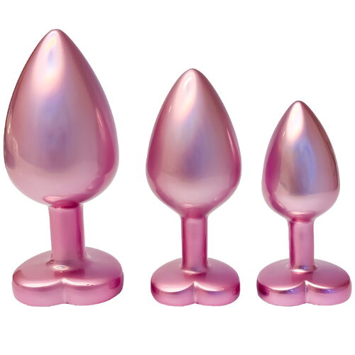 Sada análních kolíků se srdíčkem Pearl Pink Plug Set - Dream Toys