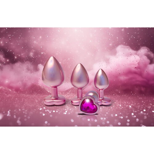 Sada análních kolíků se srdíčkem Pearl Pink Plug Set - Dream Toys