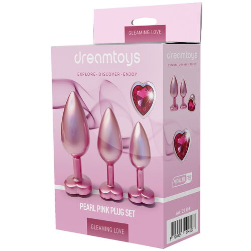 Sada análních kolíků se srdíčkem Pearl Pink Plug Set - Dream Toys