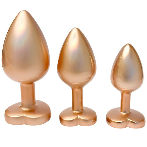 Sada análních kolíků se srdíčkem Pearl Gold Plug Set - Dream Toys