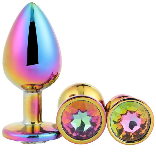 Sada análních kolíků se šperkem Multicolour Plug Set - Dream Toys