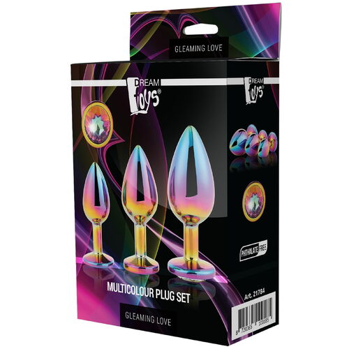 Sada análních kolíků se šperkem Multicolour Plug Set - Dream Toys